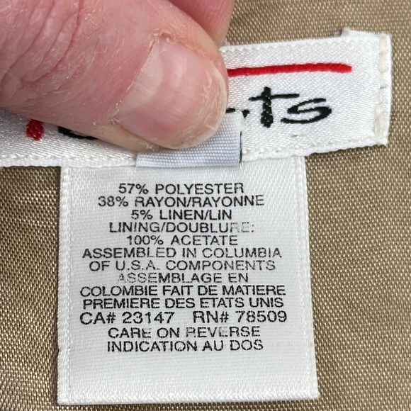 Talbots Women's  Tan Floral Embroidered Vest - Picture 5 of 6